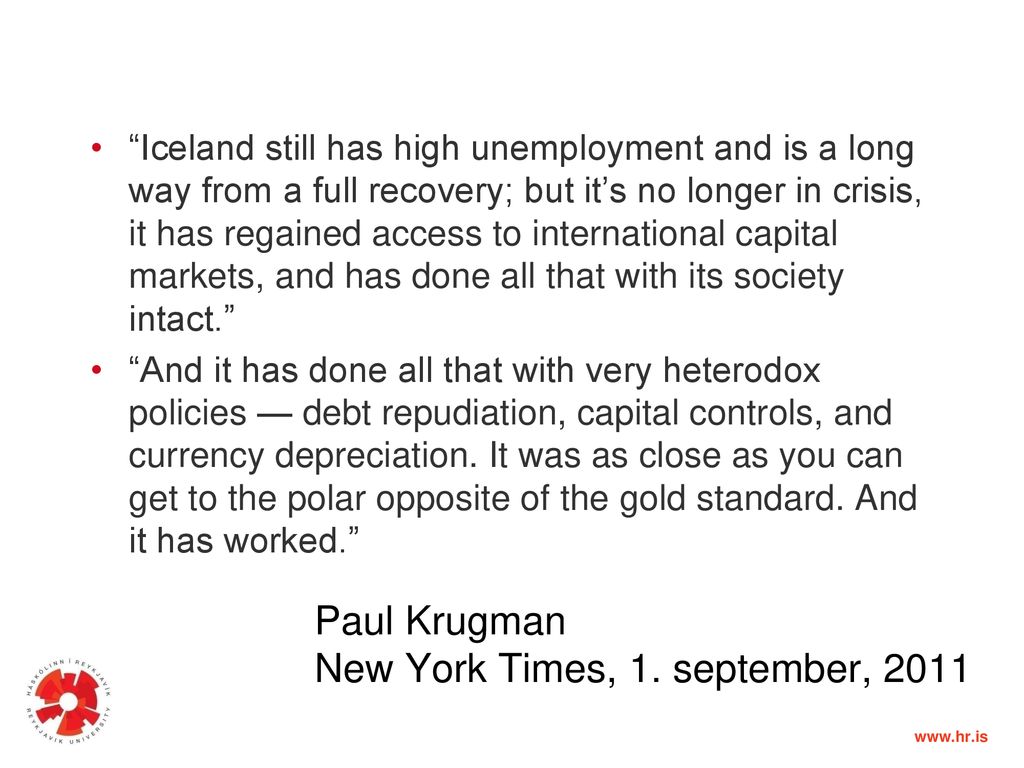 Paul Krugman New York Times, 1. september, 2011