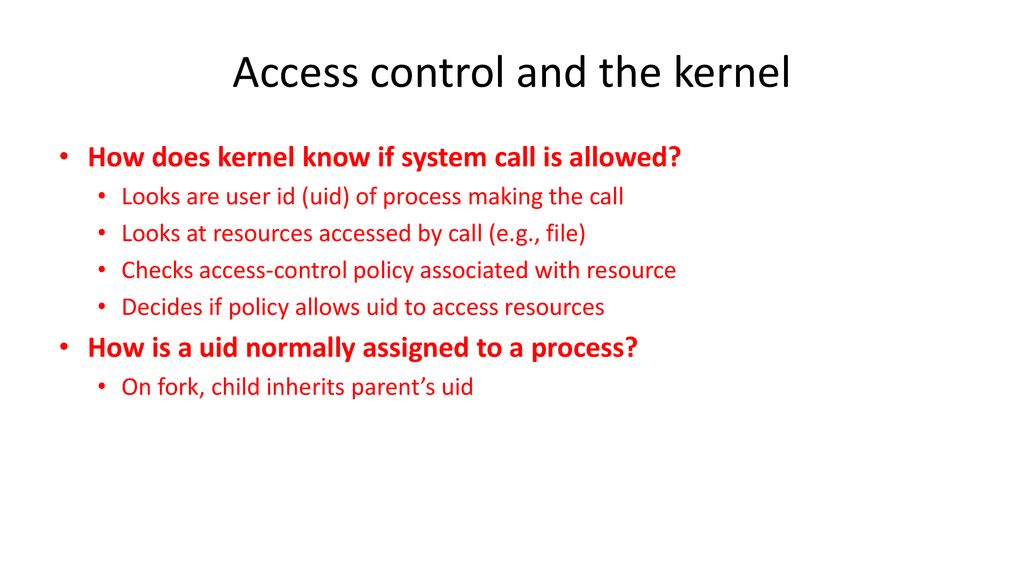 Access control and the kernel