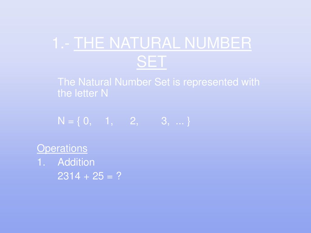 UNIT 1- NATURAL NUMBERS N 0, 1, 2, 3, ppt download