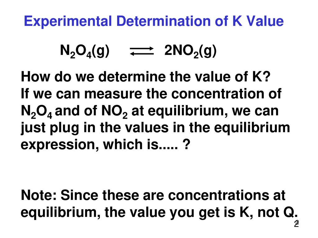 Experimental Determination of K Value