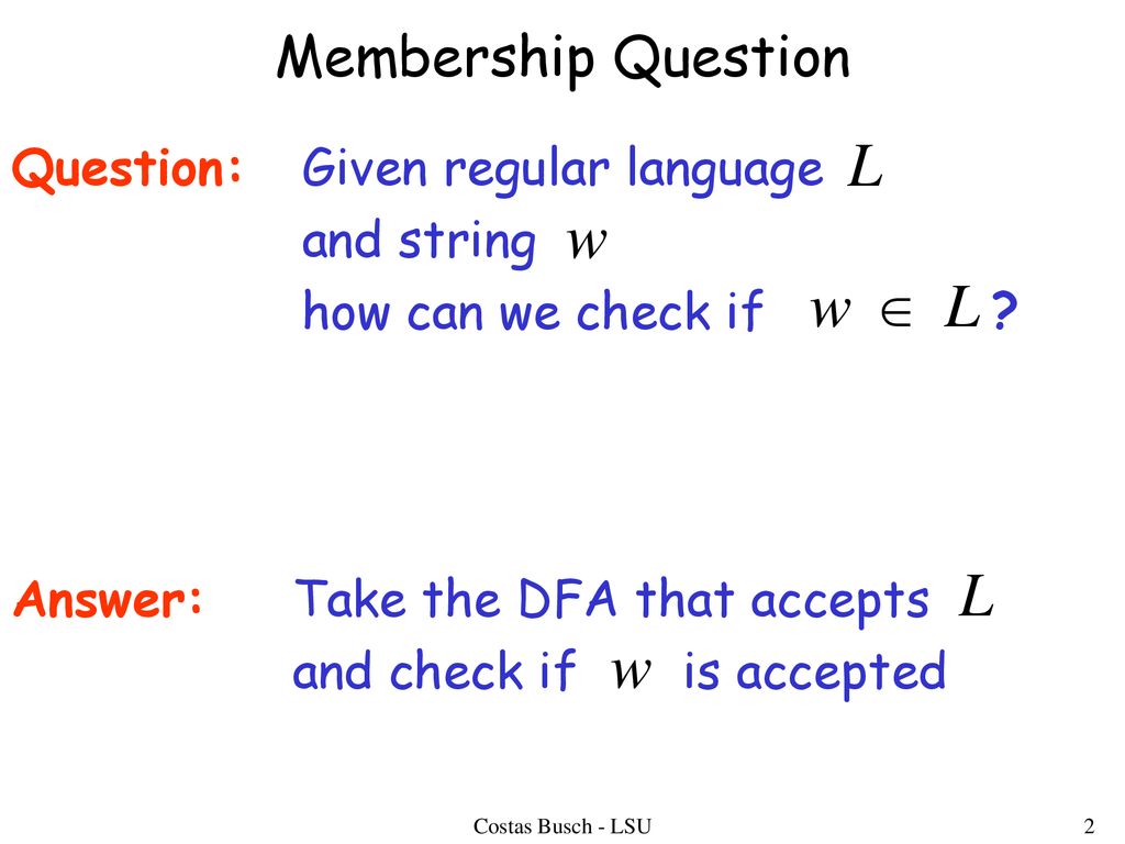 Decidable problems of regular languages ppt download