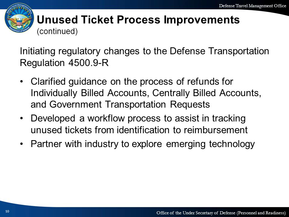Unused Ticket Process Improvements (continued)
