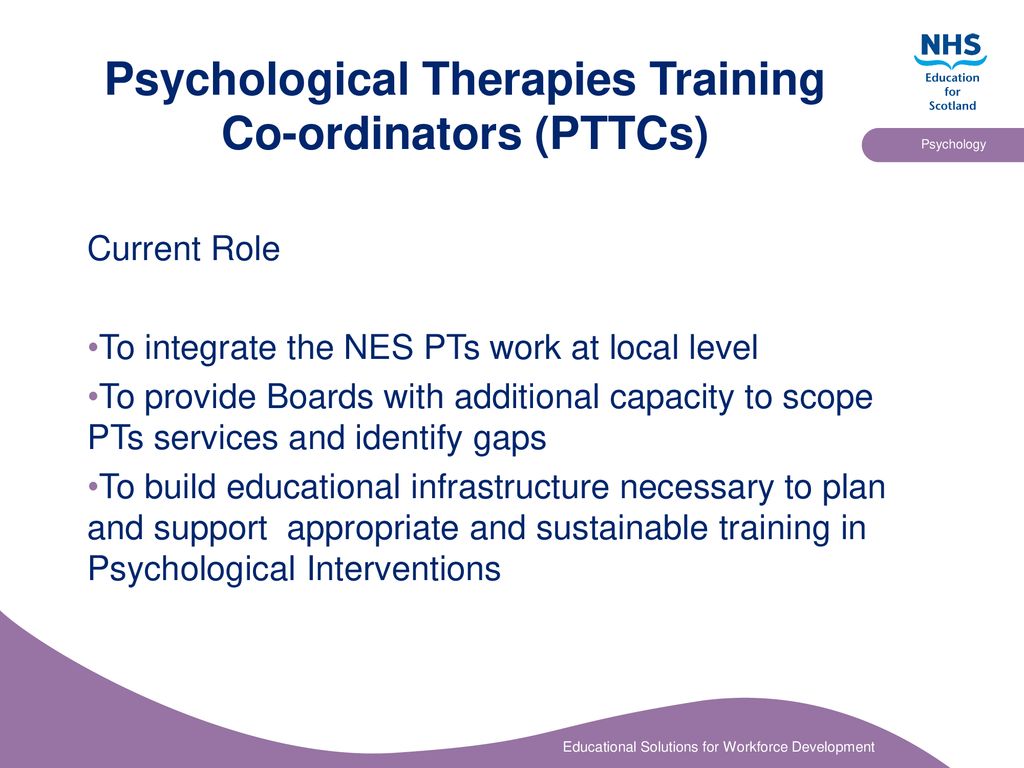 Psychological Therapies Training Co-ordinators (PTTCs)