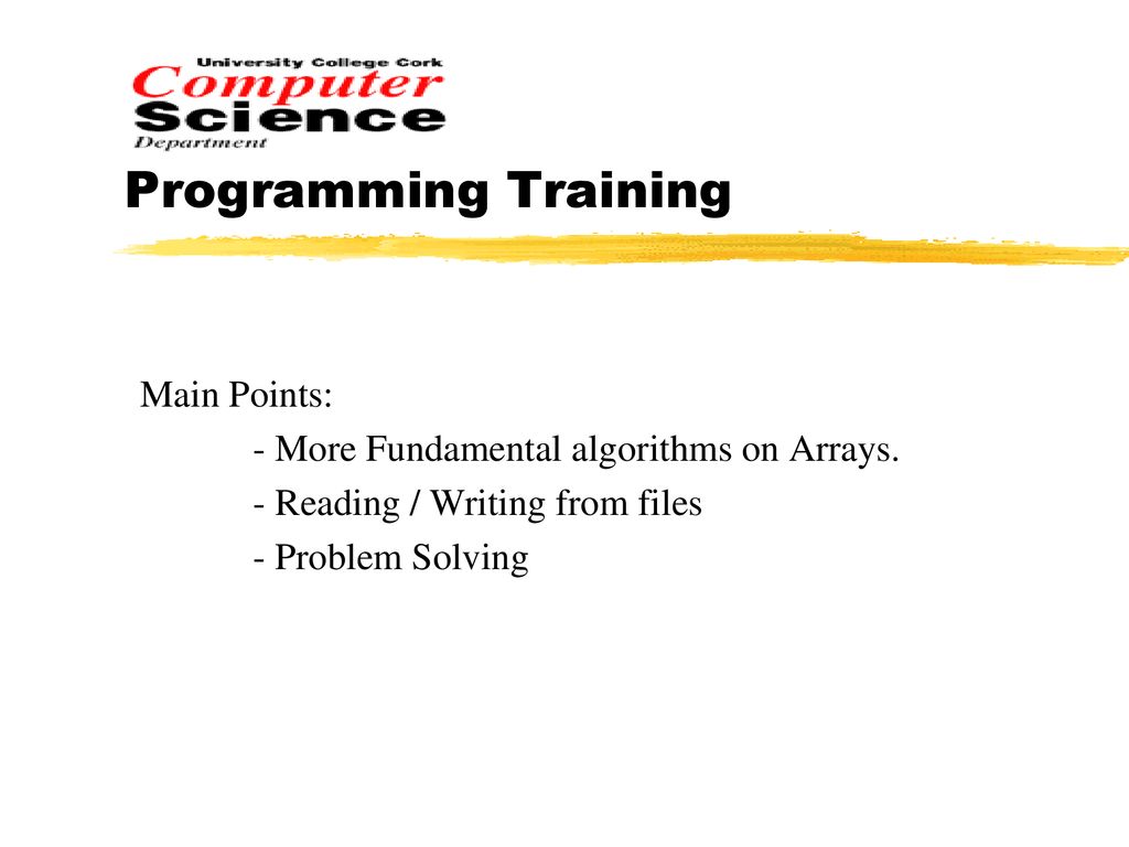 Programming Training Main Points: - ppt download