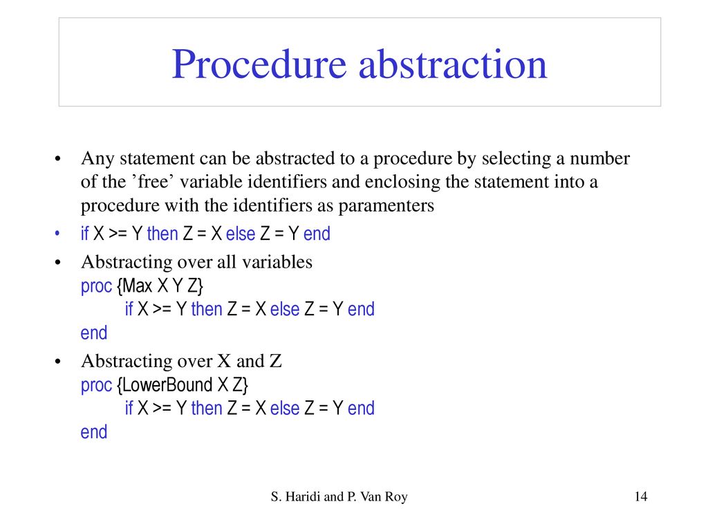 Higher-Order Programming: Closures, procedural abstraction, genericity ...