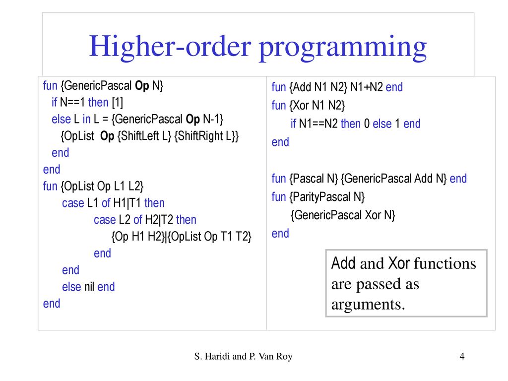 Higher-Order Programming: Closures, procedural abstraction, genericity ...