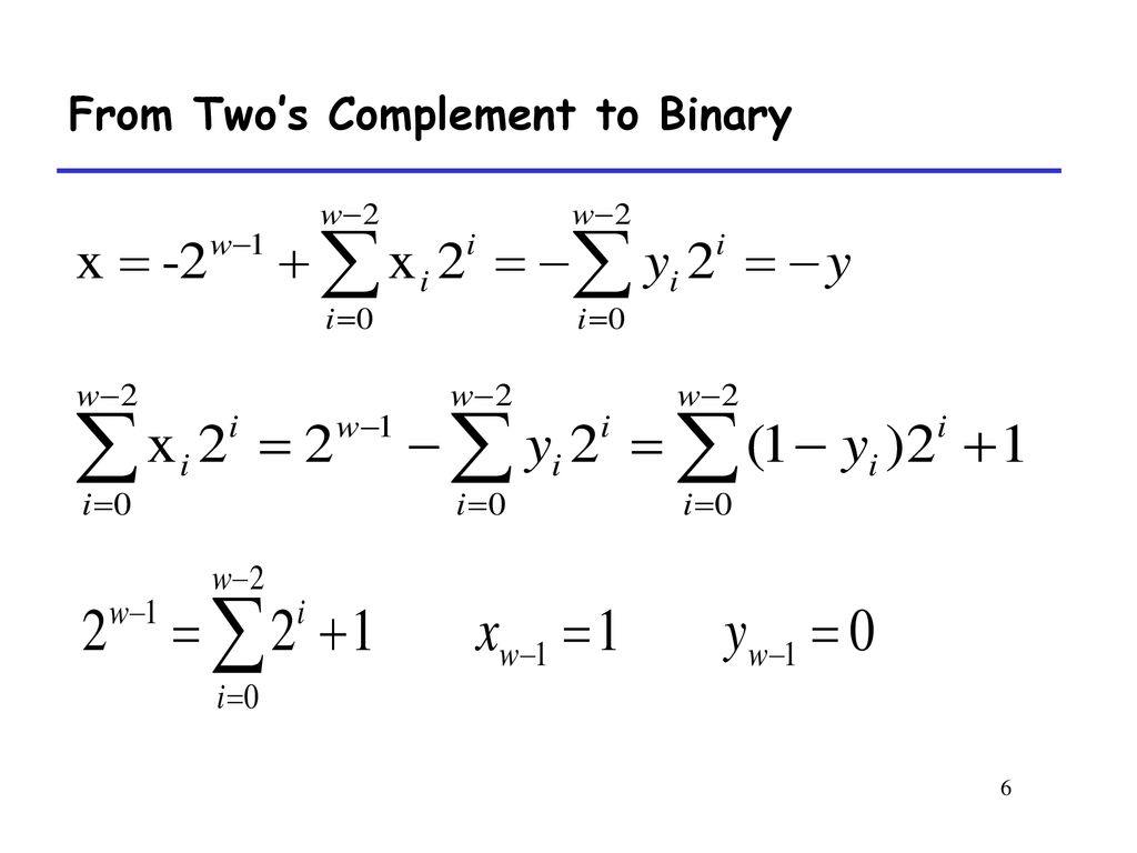 From Two’s Complement to Binary