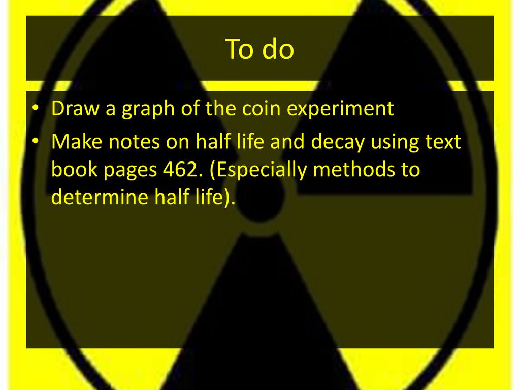 To do Draw a graph of the coin experiment