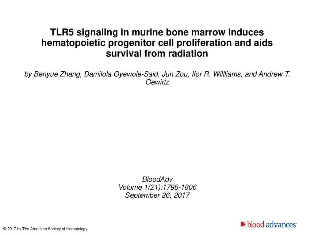 TLR5 signaling in murine bone marrow induces hematopoietic progenitor cell proliferation and aids survival from radiation