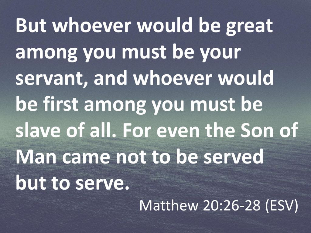 Verse of the week mark 10 43 45 56 off