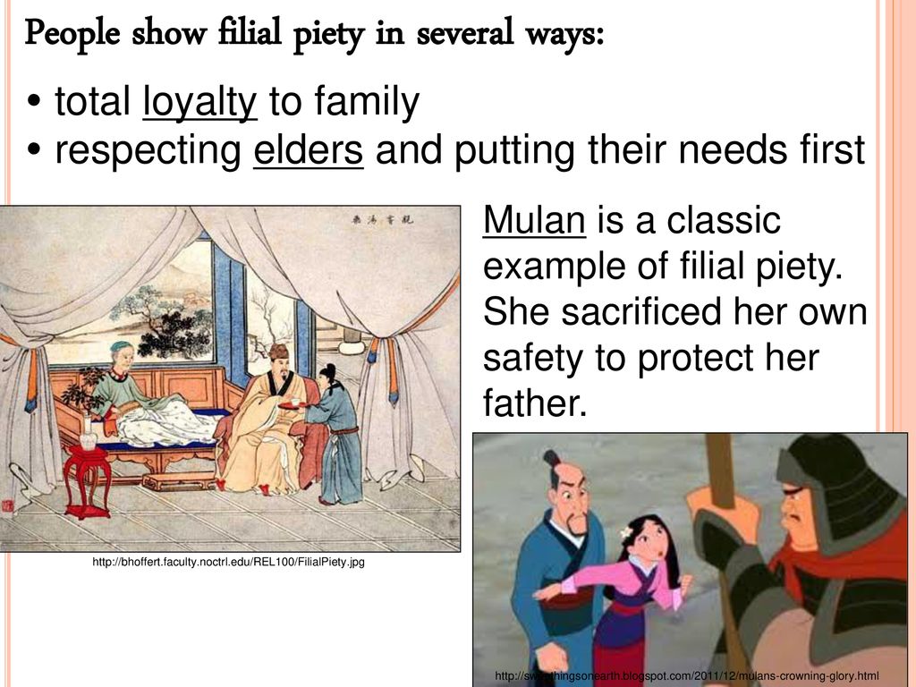 People show filial piety in several ways: