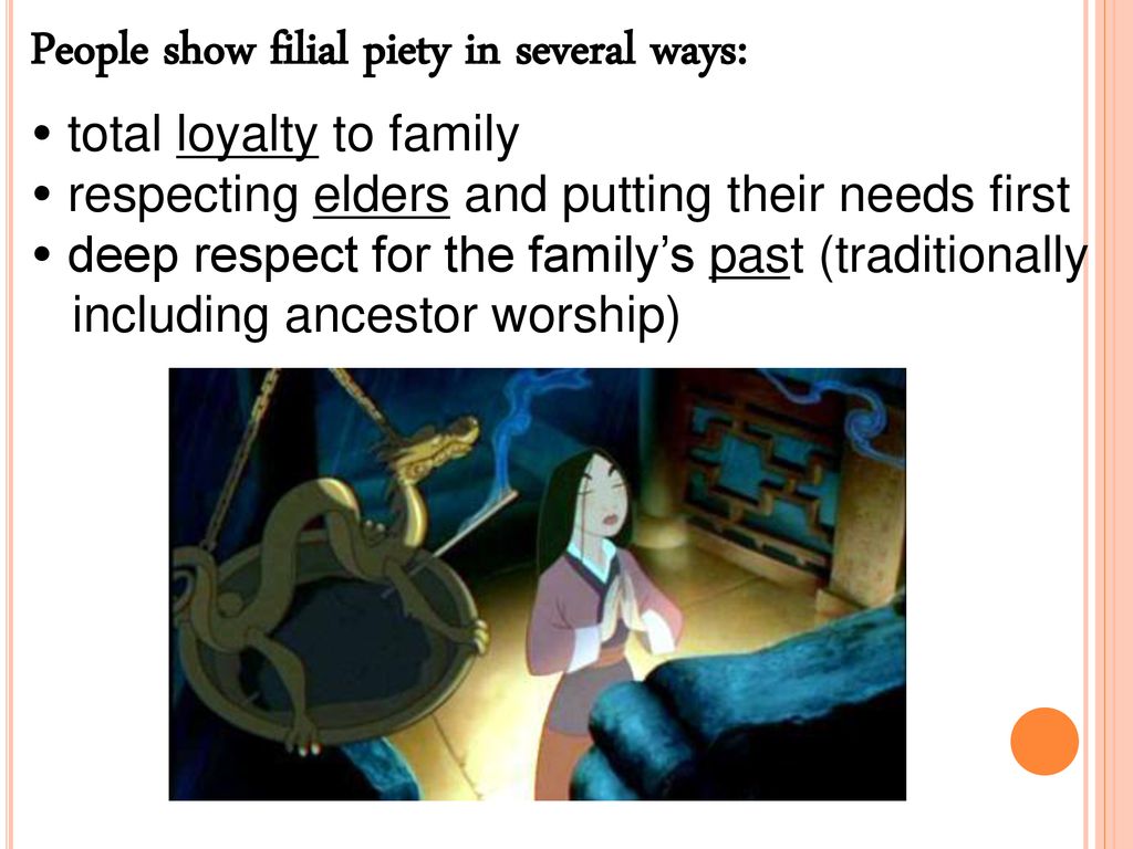 People show filial piety in several ways: