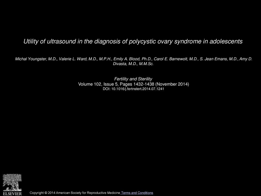 Utility of ultrasound in the diagnosis of polycystic ovary syndrome in adolescents