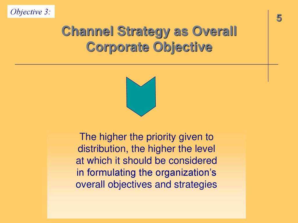Channel Strategy as Overall Corporate Objective