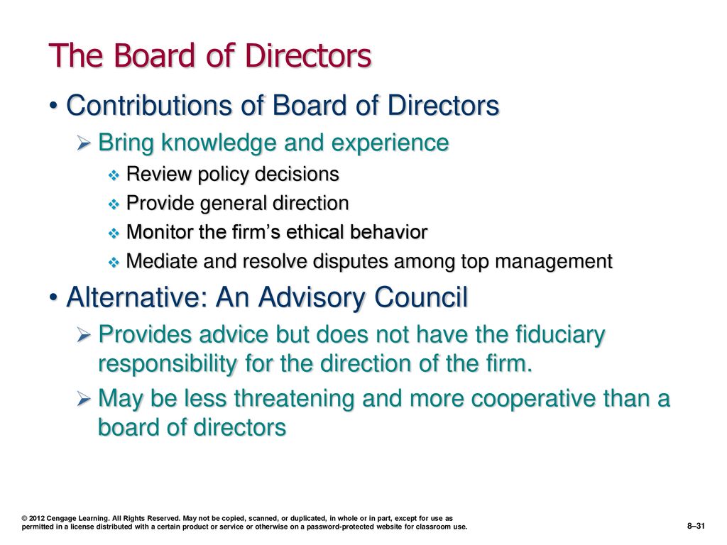 The Board of Directors Contributions of Board of Directors