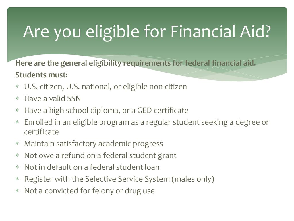 Federal Financial Aid. - ppt download