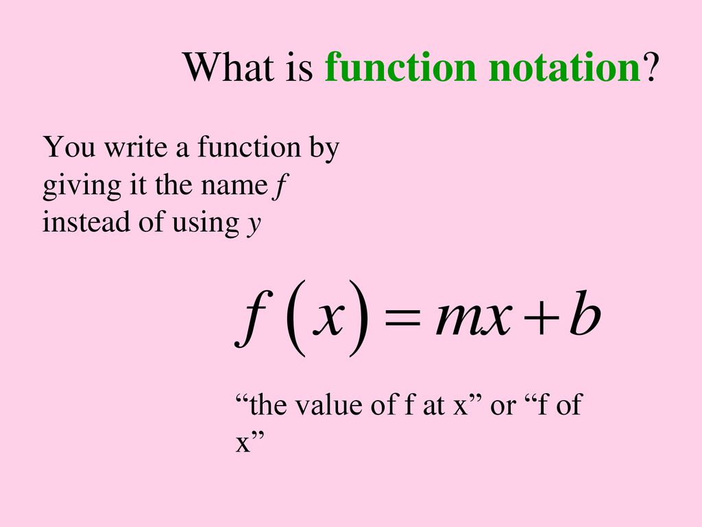 Lesson 30.30 Function Notation - ppt download