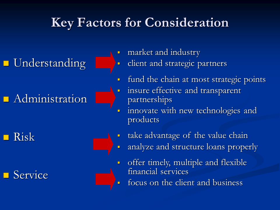 Key Factors for Consideration