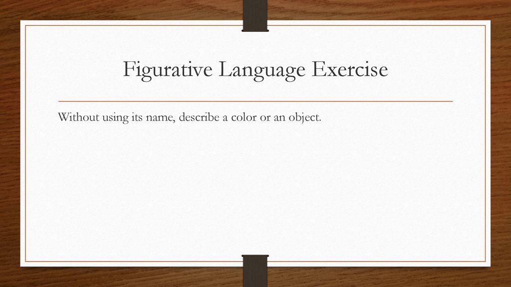 Figurative Language Exercise