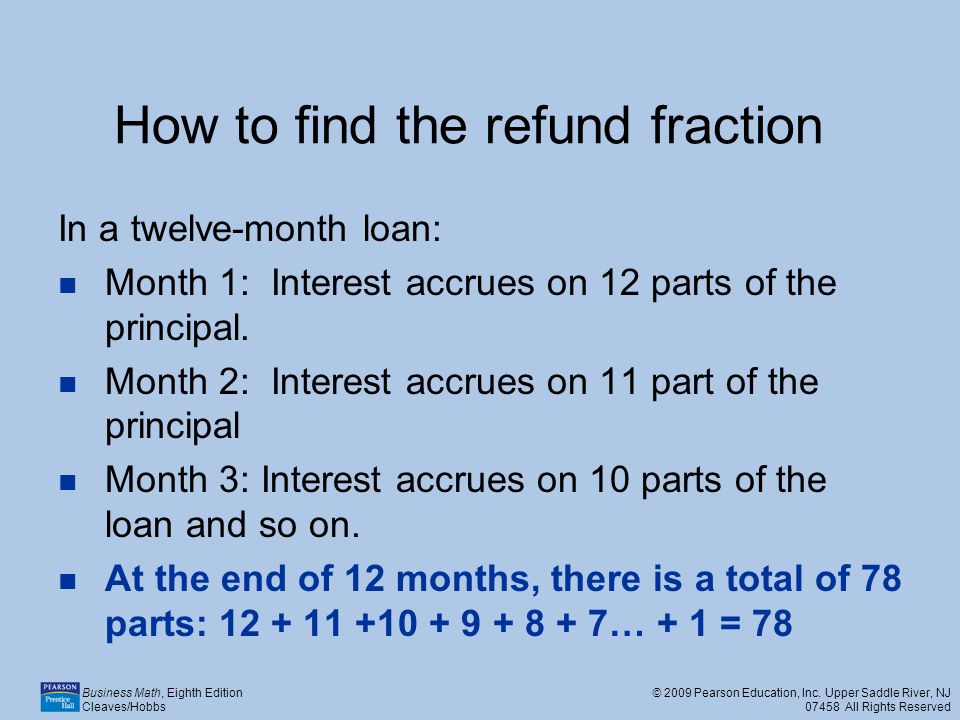 How to find the refund fraction