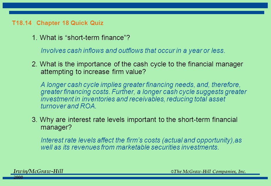 Chapter 18 Short-Term Finance and Planning - ppt download