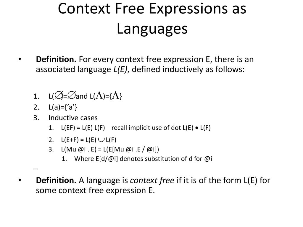 Context Free Expressions Ppt Download