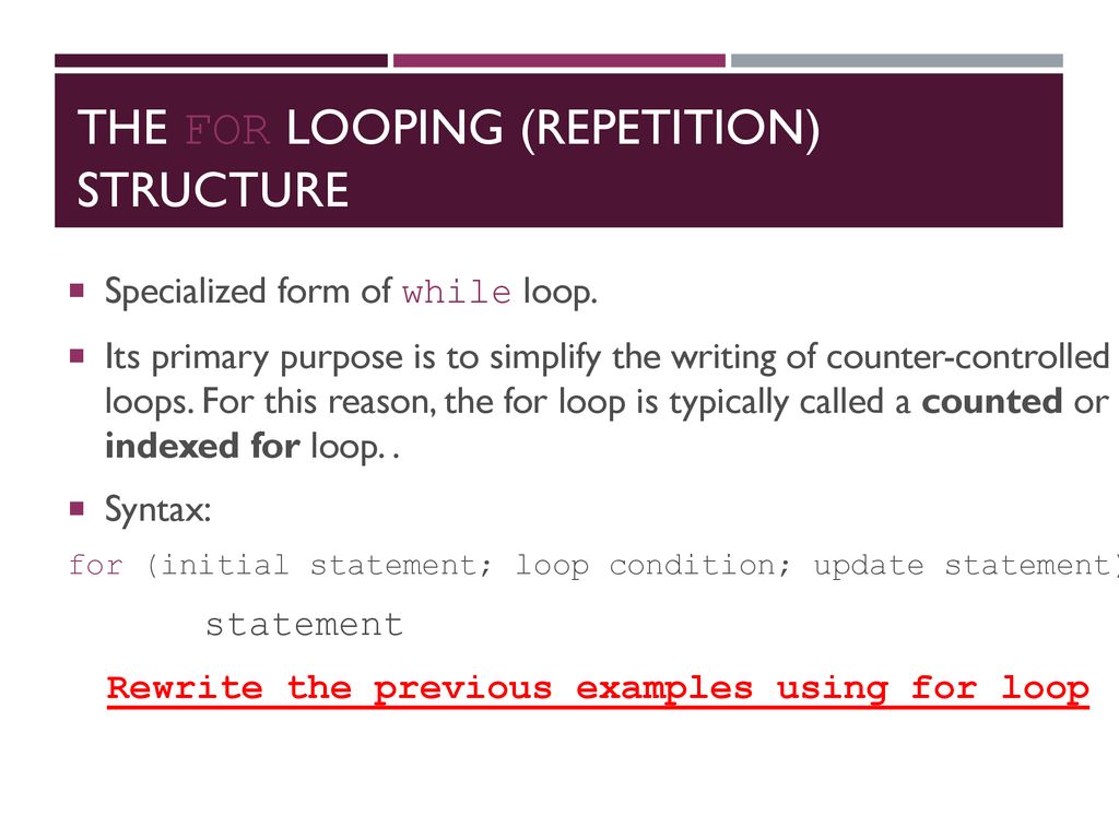 Control statements loops ppt download