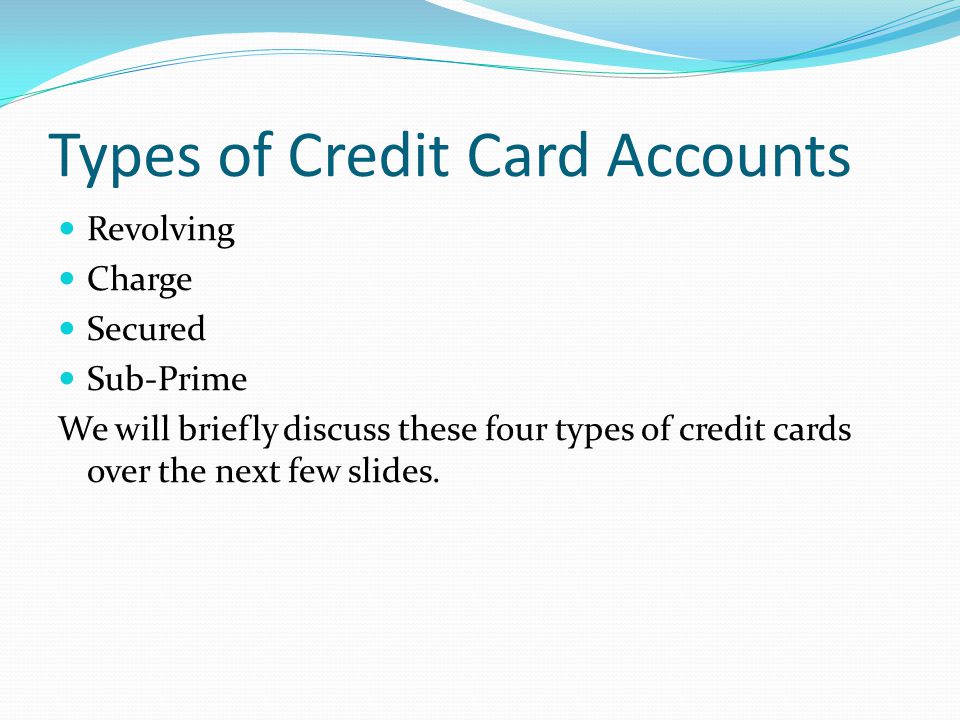 Types of Credit Card Accounts