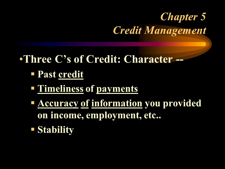 Chapter 5 Credit Management