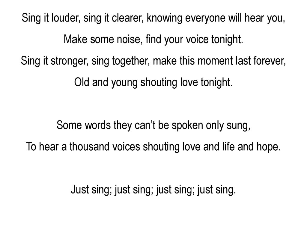 Some words they can't be spoken only sung, - ppt download