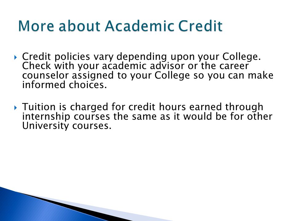 More about Academic Credit