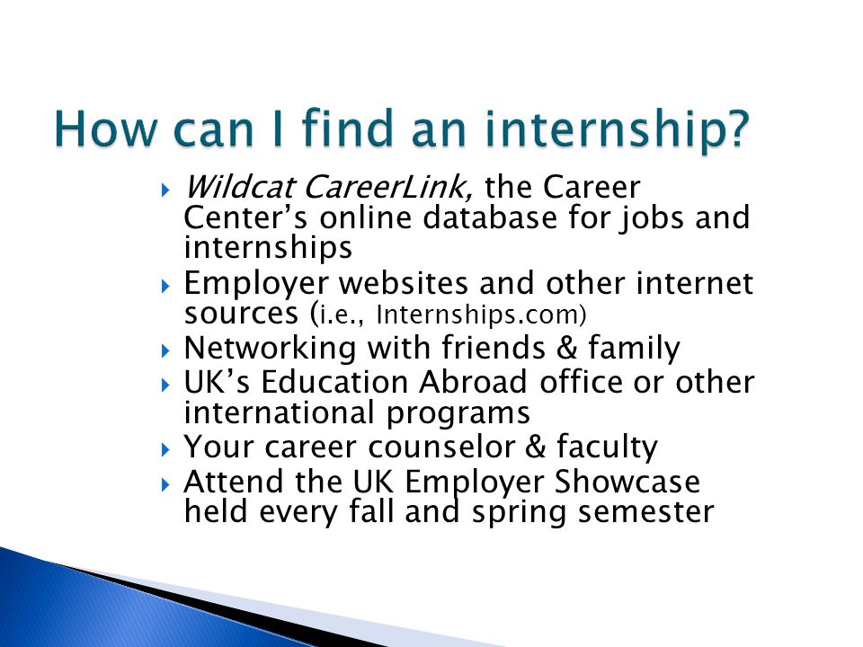 How can I find an internship