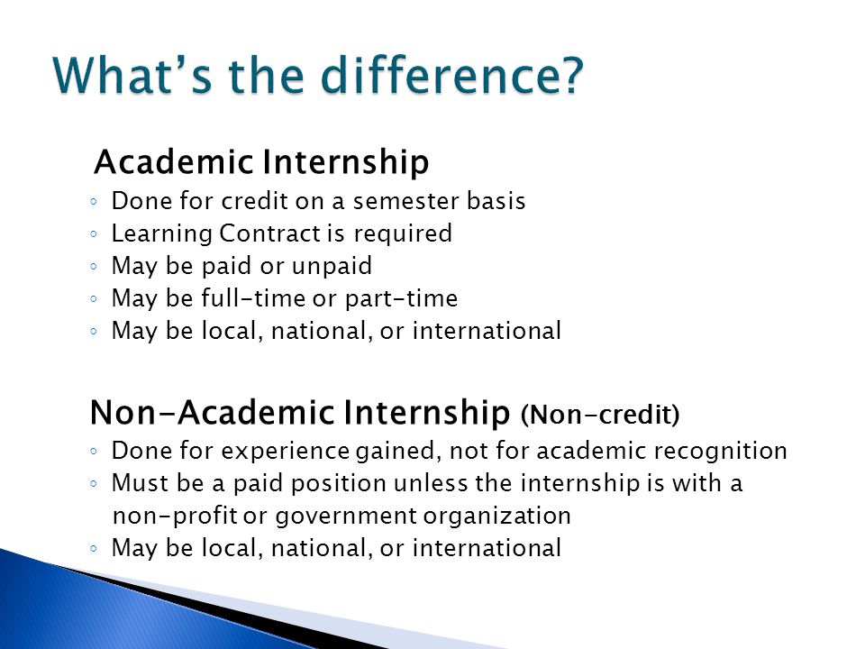 What’s the difference Academic Internship