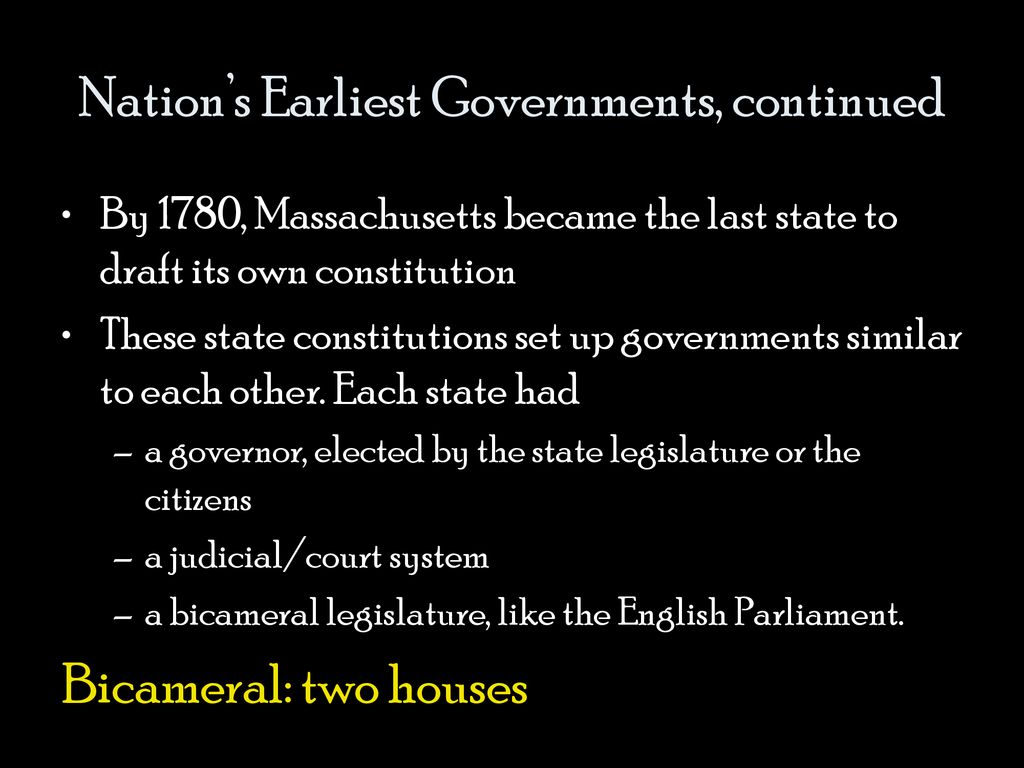 Nation’s Earliest Governments, continued