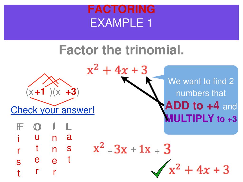 X X Factor The Trinomial X X X X Ppt Download