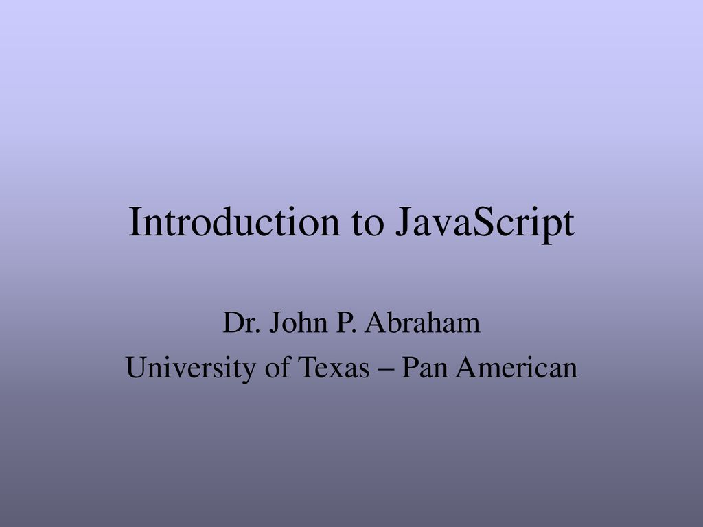 Introduction to JavaScript - ppt download
