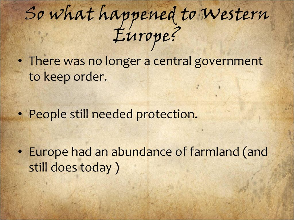 So what happened to Western Europe