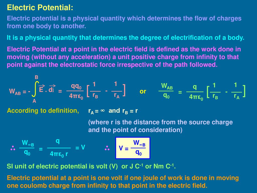 ] [ ] [ Electric Potential: