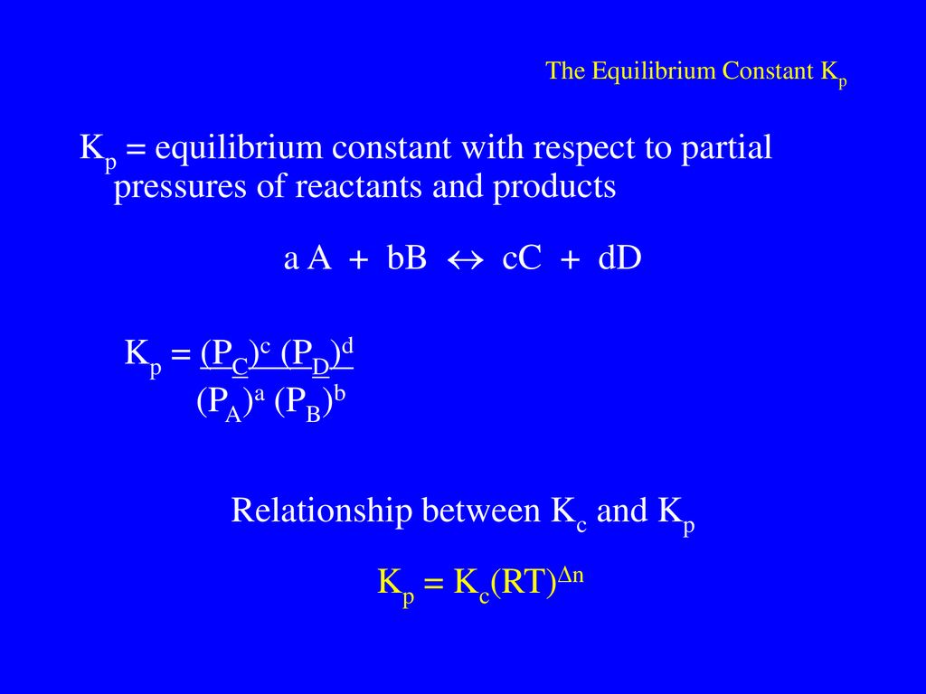 The Equilibrium Constant Kp