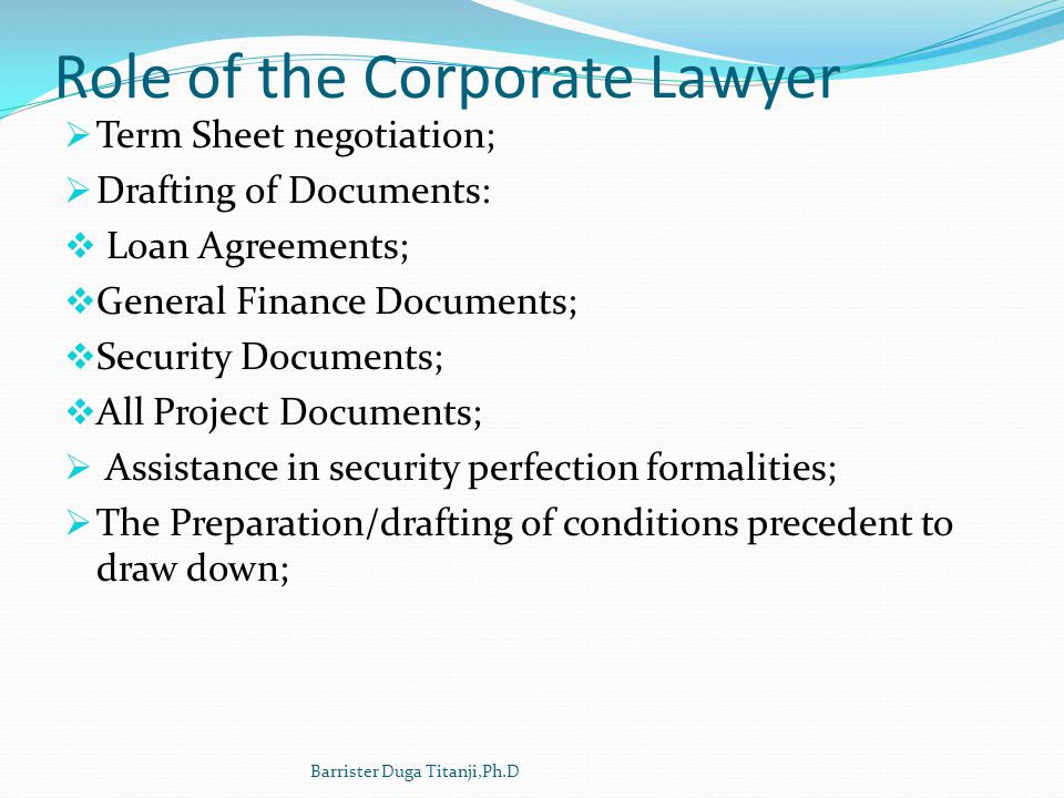 Role of the Corporate Lawyer
