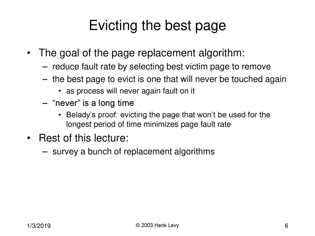 CSE 451: Operating Systems Autumn 2003 Lecture 11 Demand Paging and ...