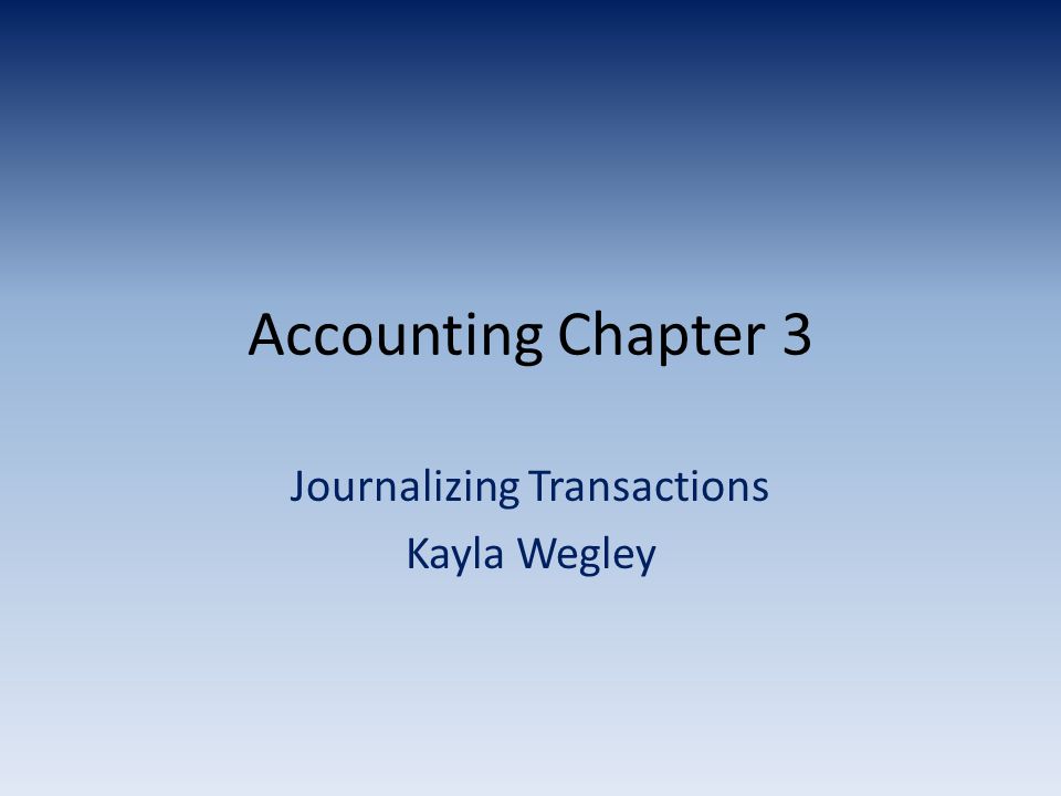Journalizing Transactions Kayla Wegley