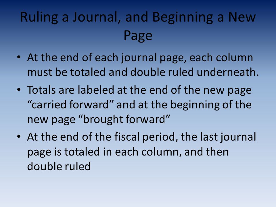 Ruling a Journal, and Beginning a New Page