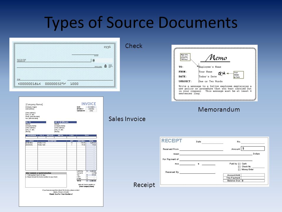 Types of Source Documents