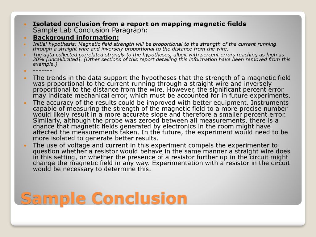 How to Write a good Lab Report - ppt download Inside Lab Report Conclusion Template