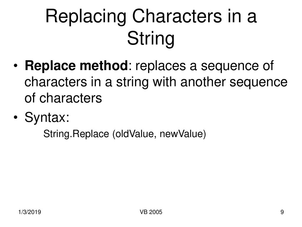 String manipulation and more controls ppt download