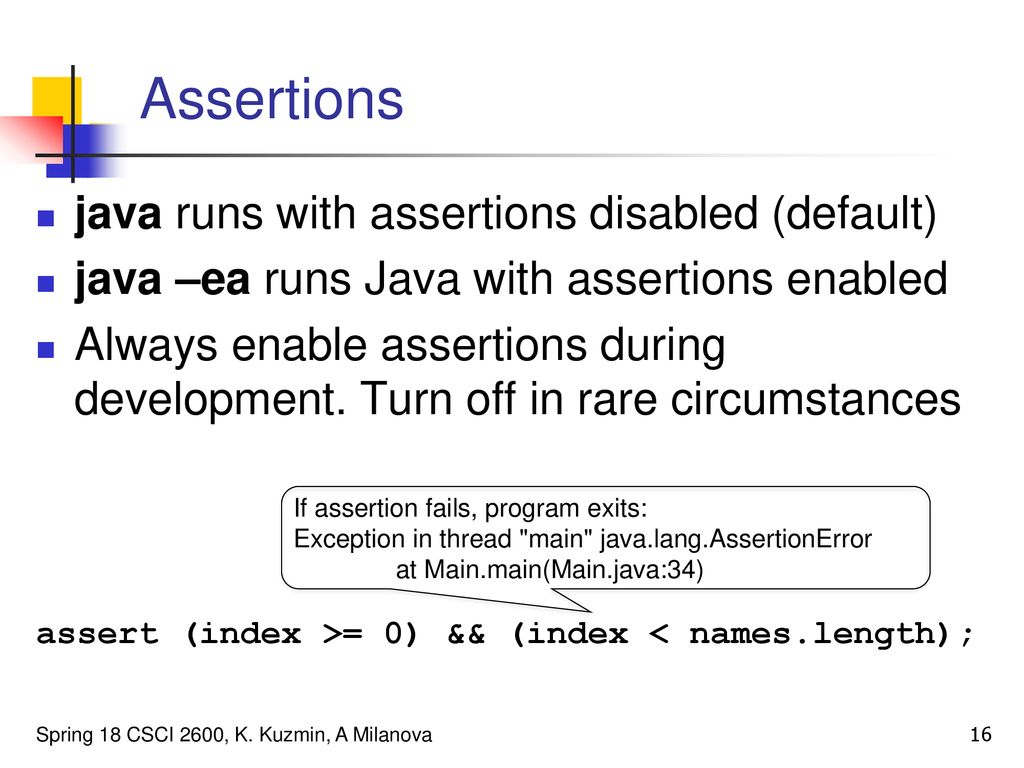Reasoning About ADTs, Assertions and Exceptions - ppt download