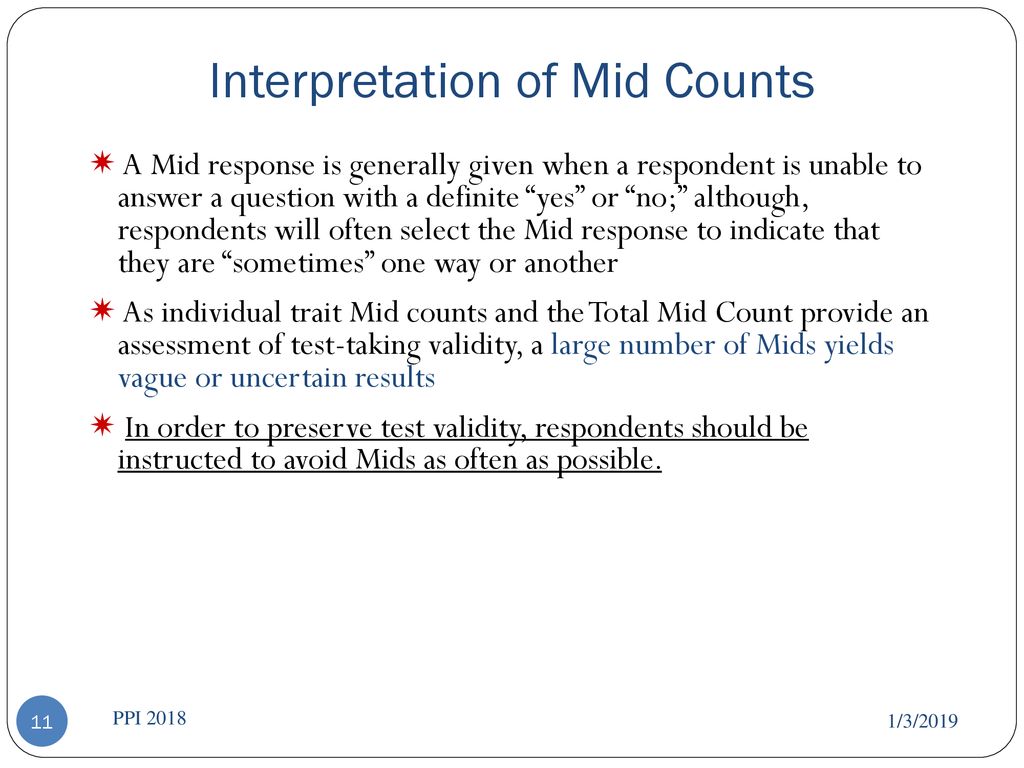 Interpretation of Mid Counts