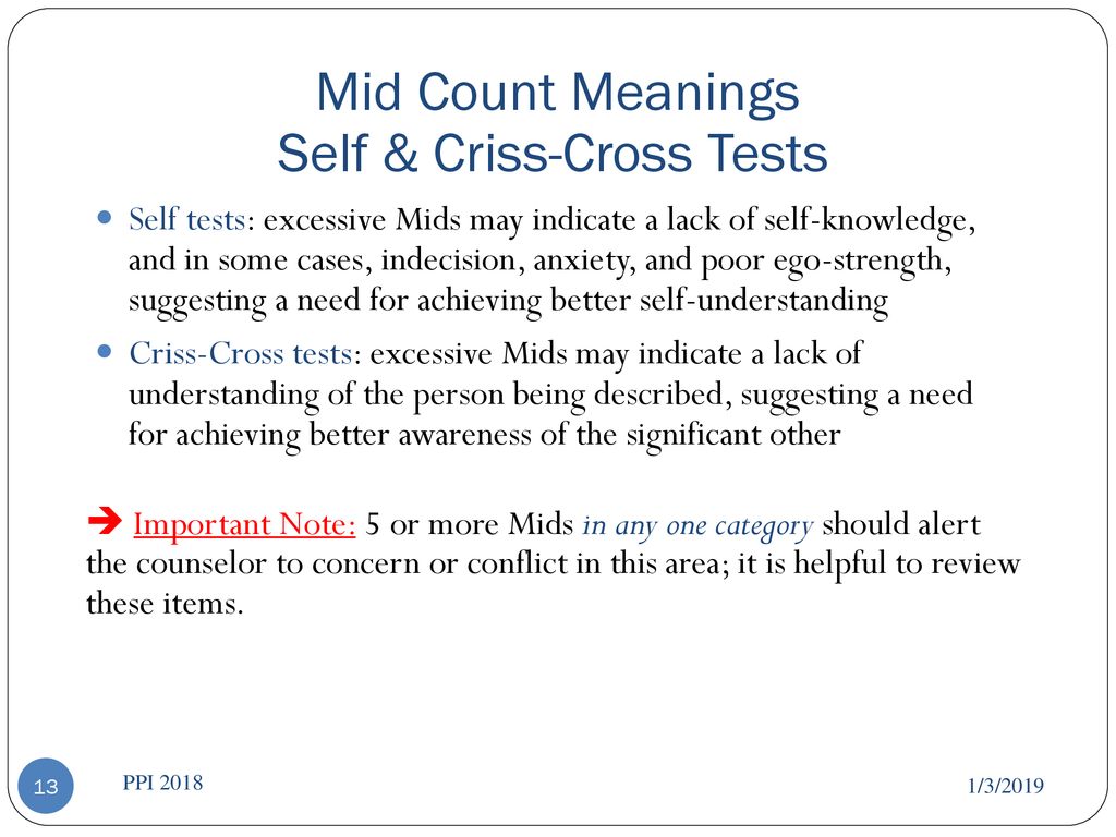 Self & Criss-Cross Tests