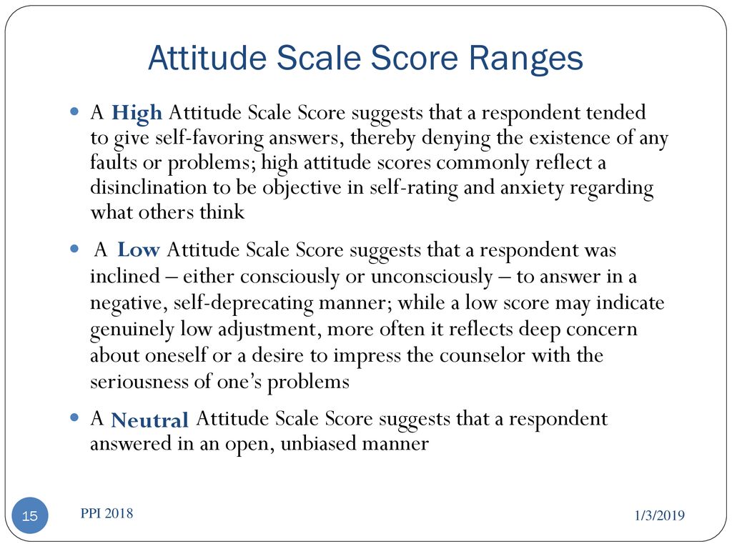 Attitude Scale Score Ranges